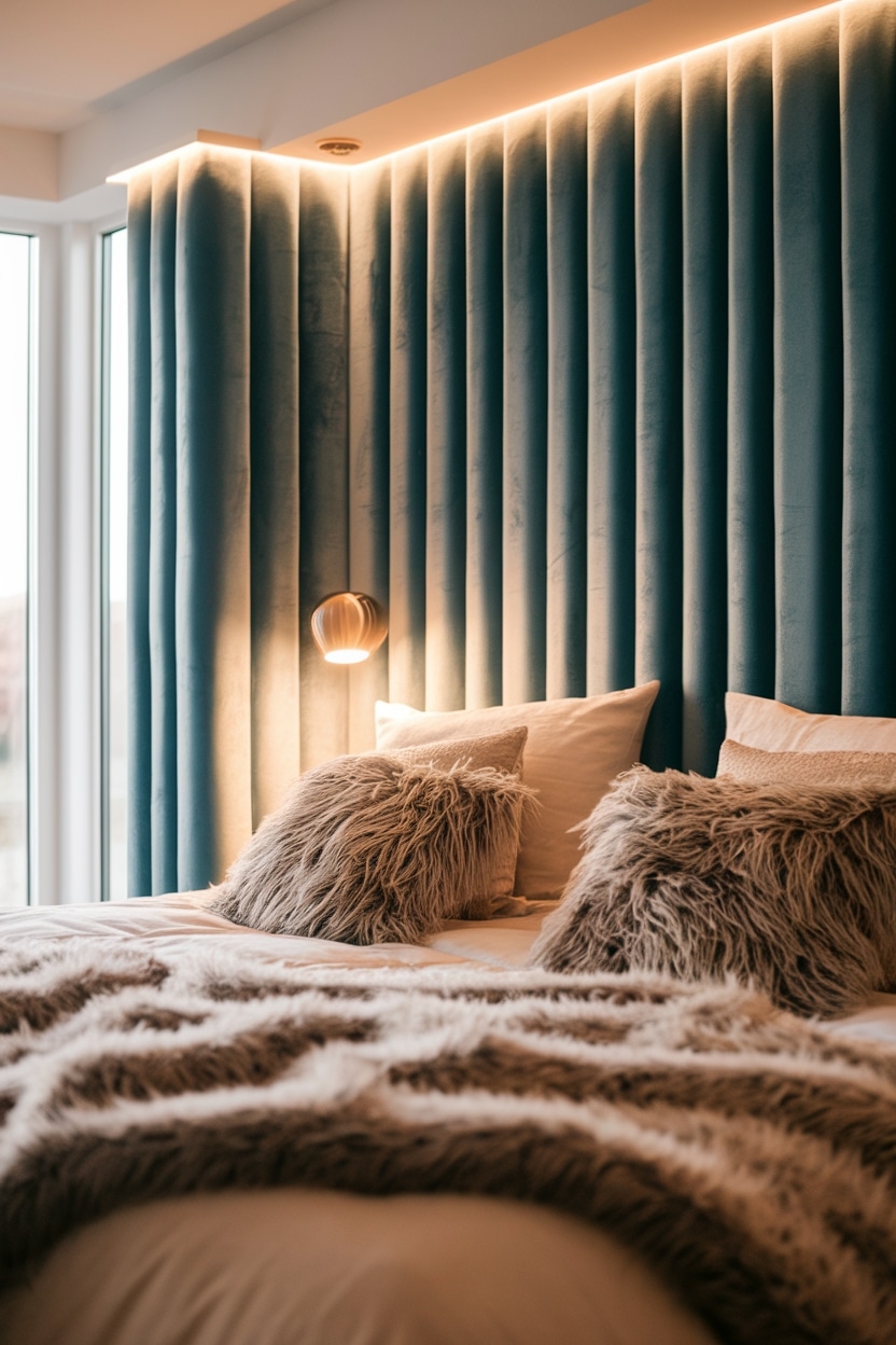 bold decorative bed feature