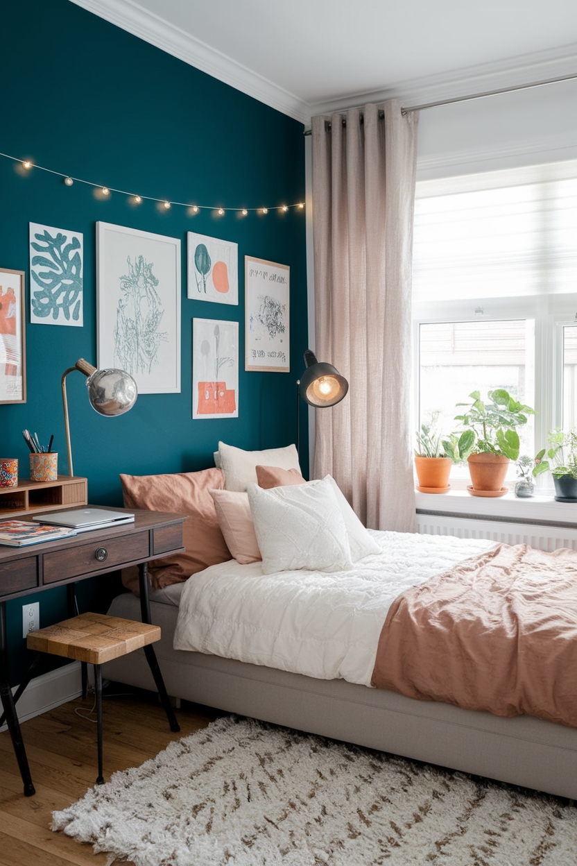 vibrant statement wall design