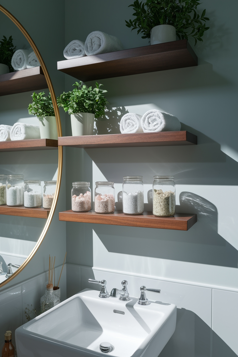 floating shelves for storage