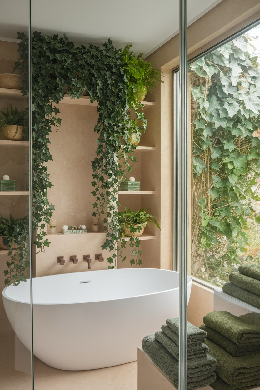 bathroom greenery for serenity