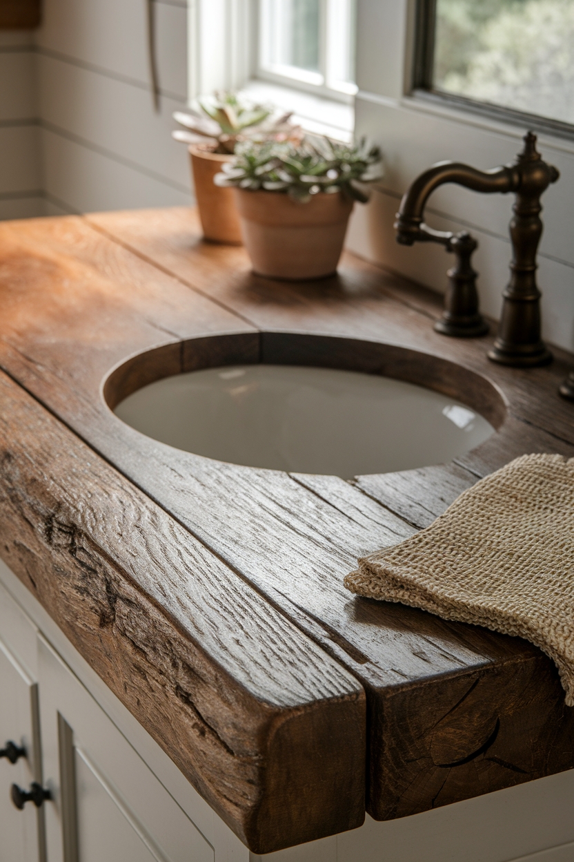 rustic wooden bathroom charm