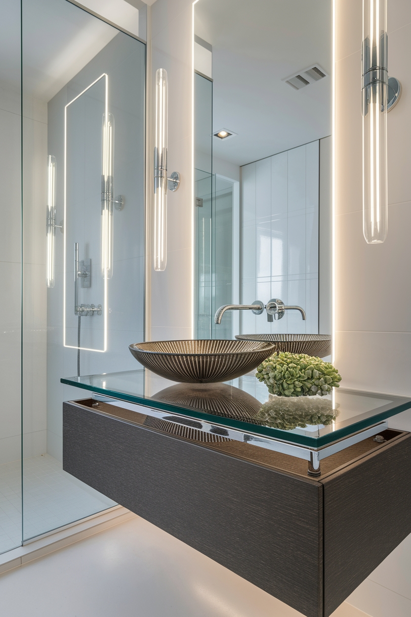 sleek modern glass countertops