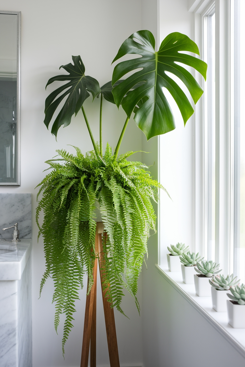 transform bathroom with plants