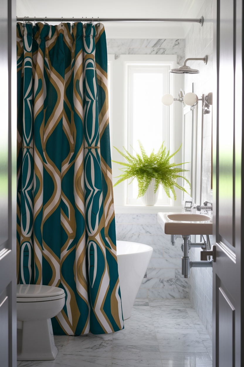 stylish patterned shower curtains