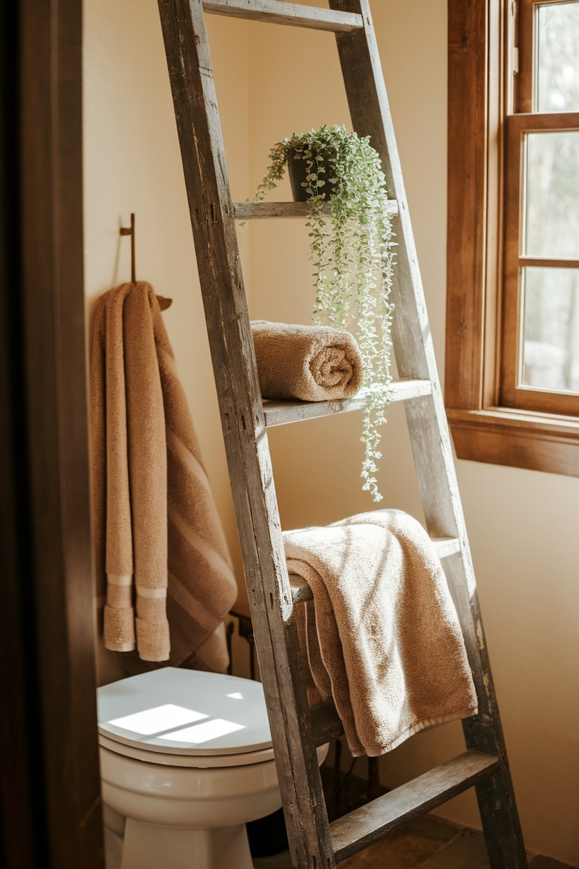 rustic ladder adds charm