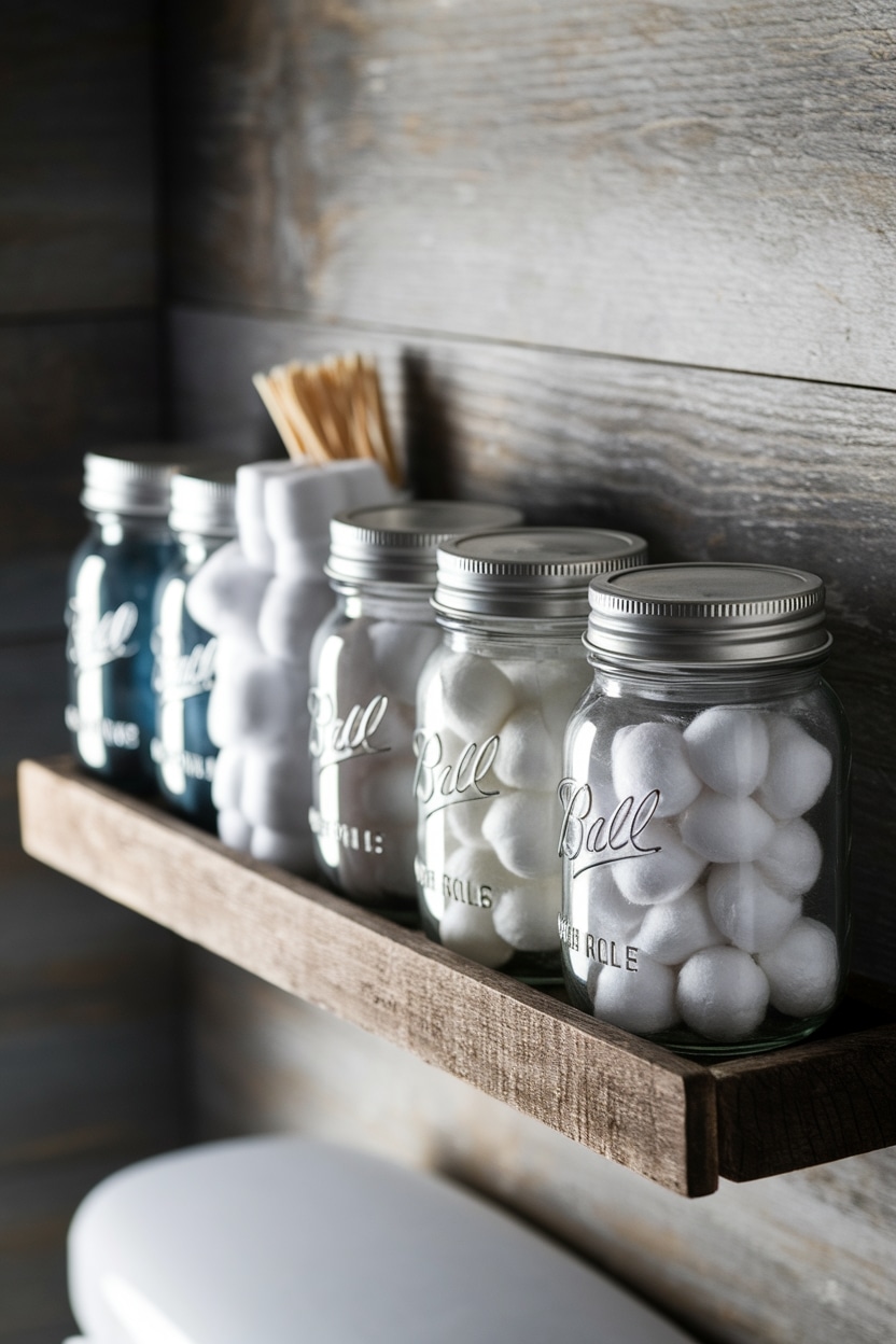 rustic mason jar organizers