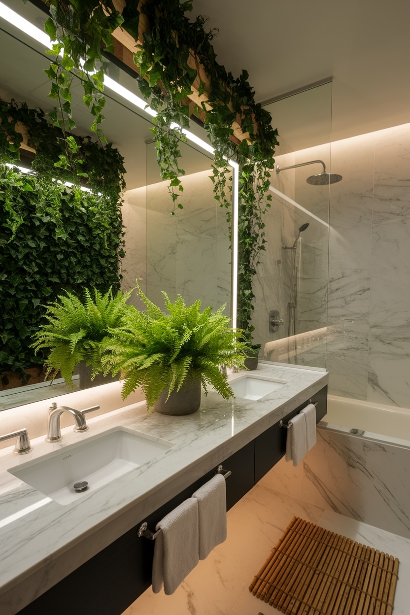 guest bathroom greenery enhancement
