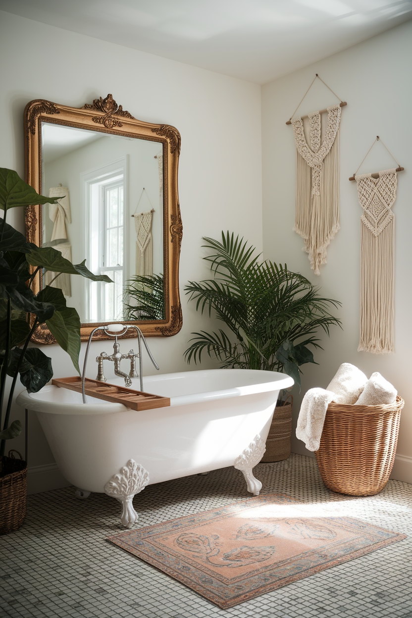 vintage elegance with clawfoot tub