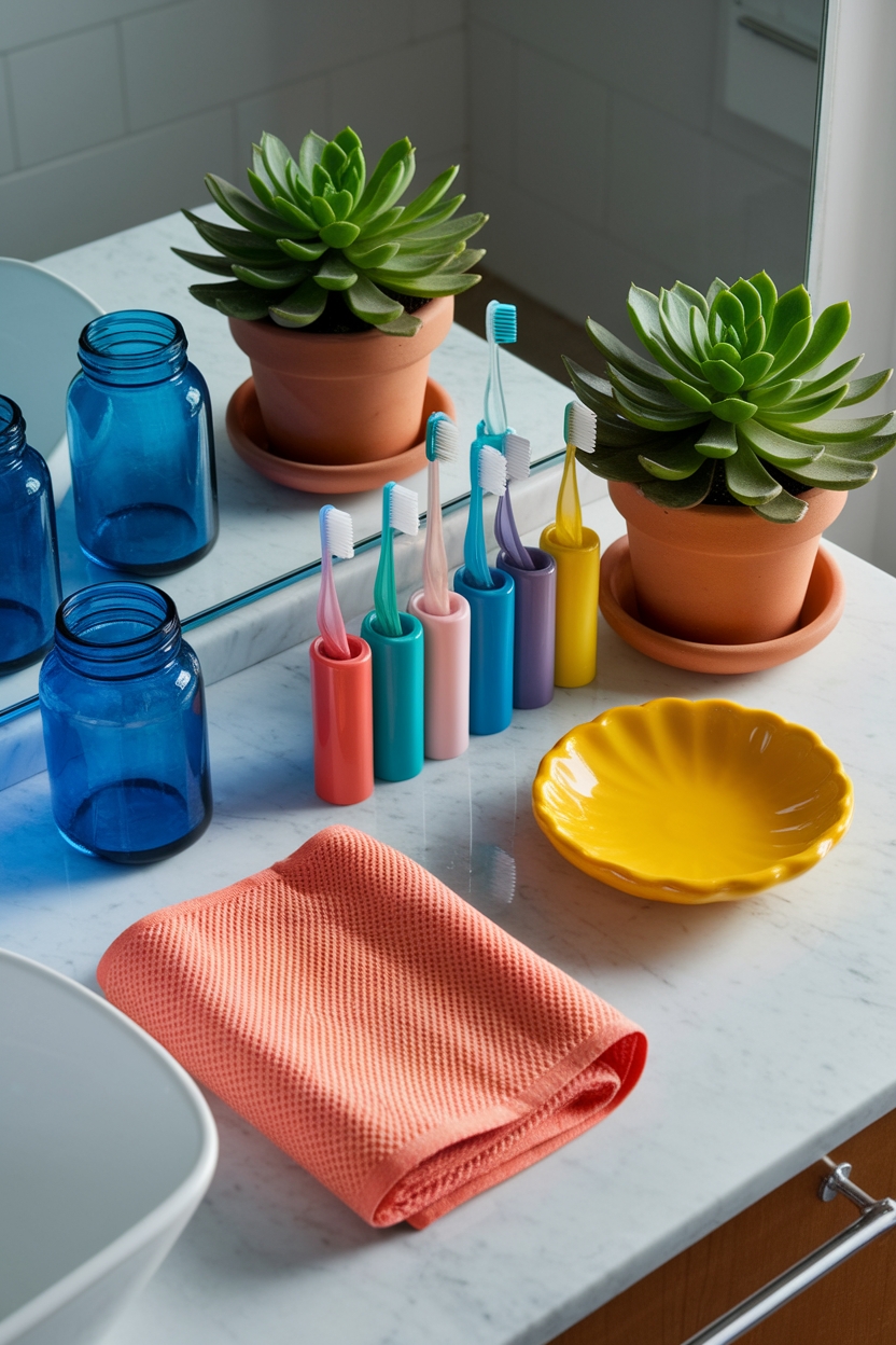 vibrant bathroom accessory ideas
