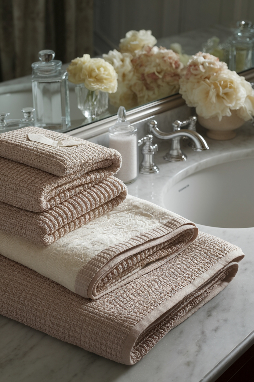 textured towels enhance decor