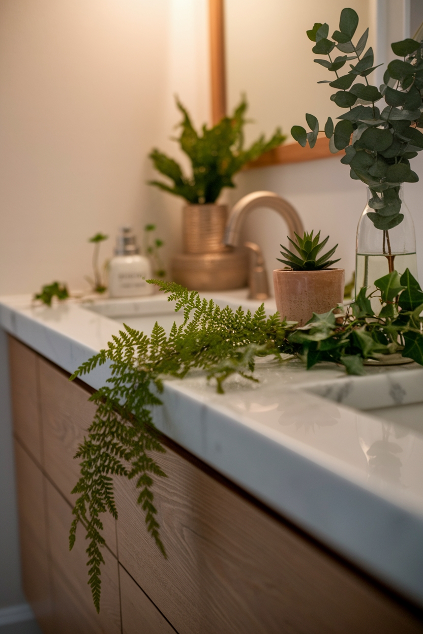revitalizing bathroom plant decor