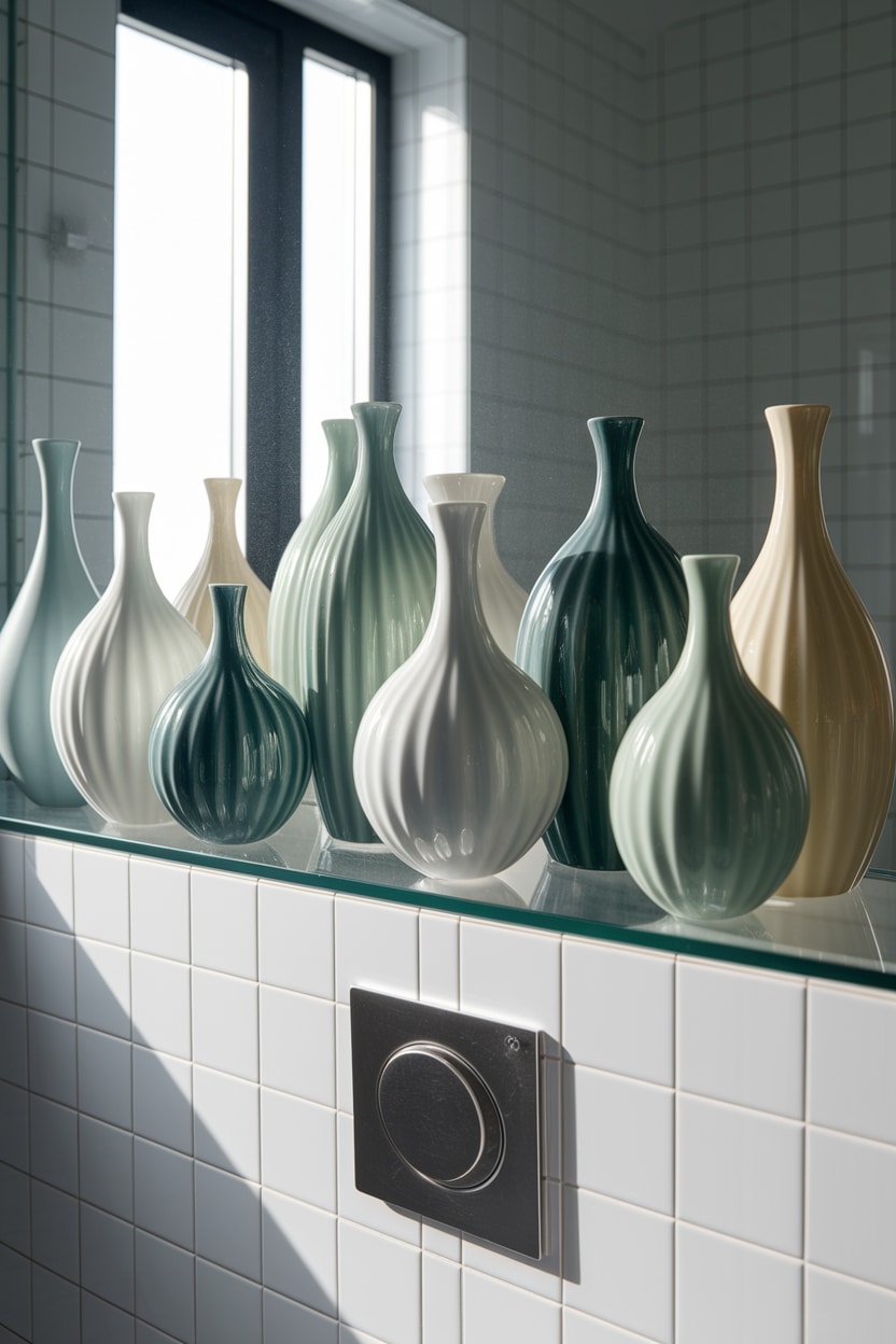 vases enhance bathroom decor