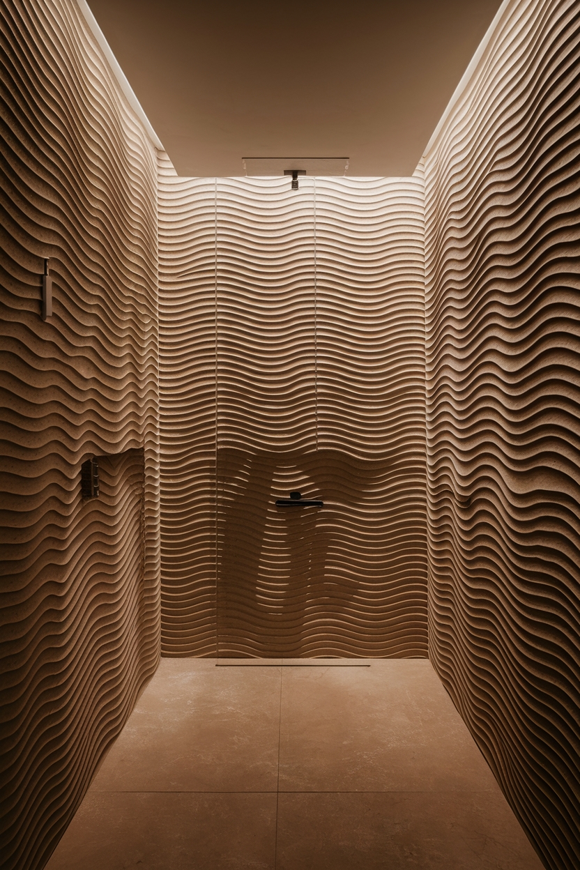 textured wall panels enhance bathrooms