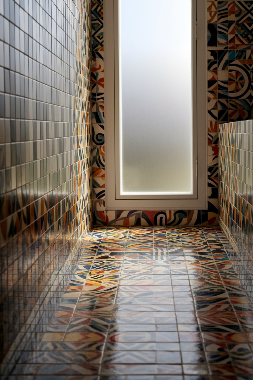 transform bathroom with artistic tiles