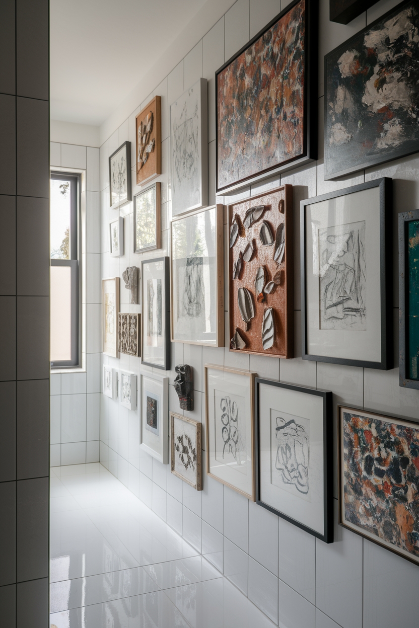 gallery wall bathroom decor