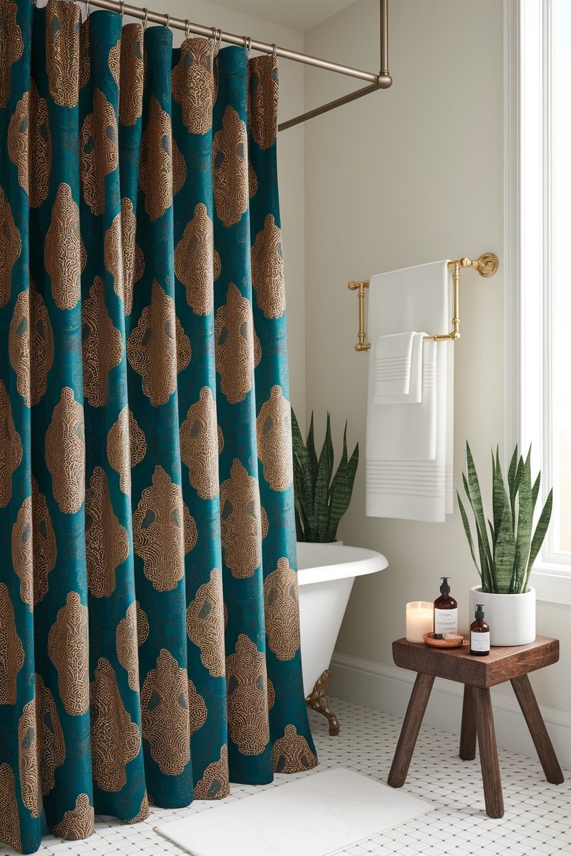 upgrade bathroom with shower curtain