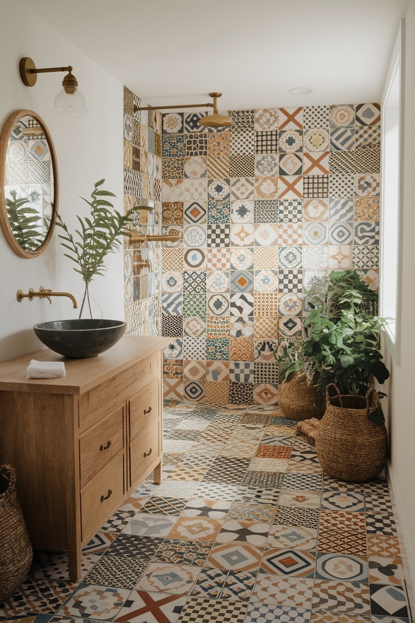 patterned tiles for bathrooms