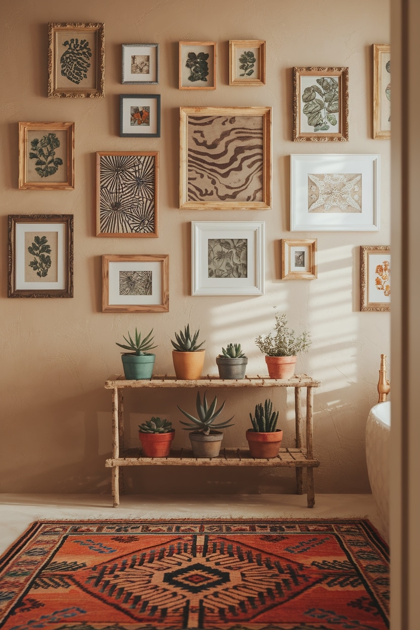 eclectic gallery wall design