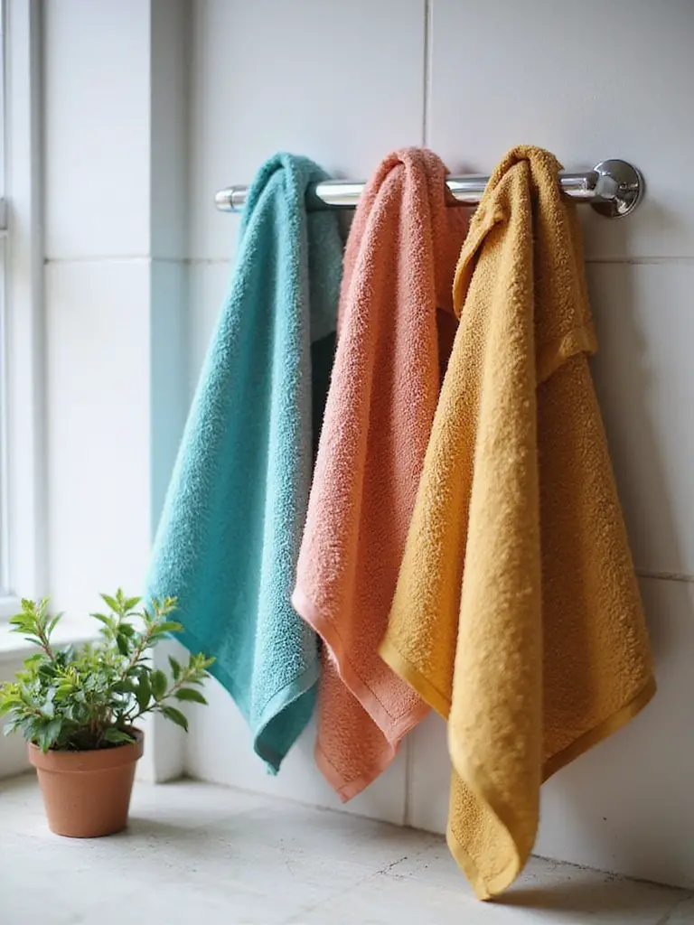 vibrant towels for decor