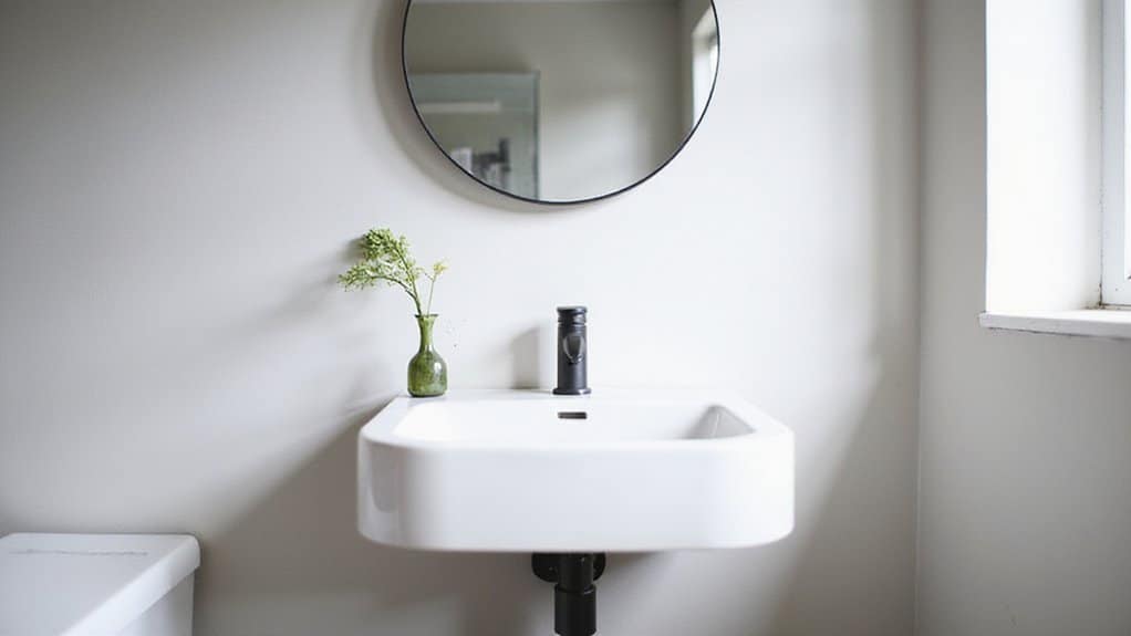 minimalist half bathroom decor