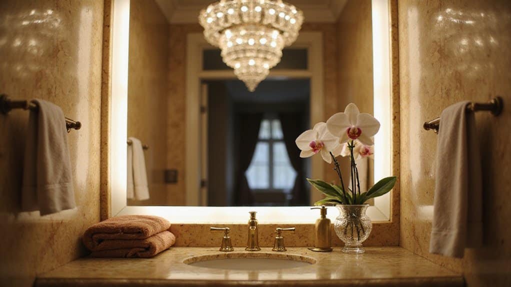 luxurious half bathroom design