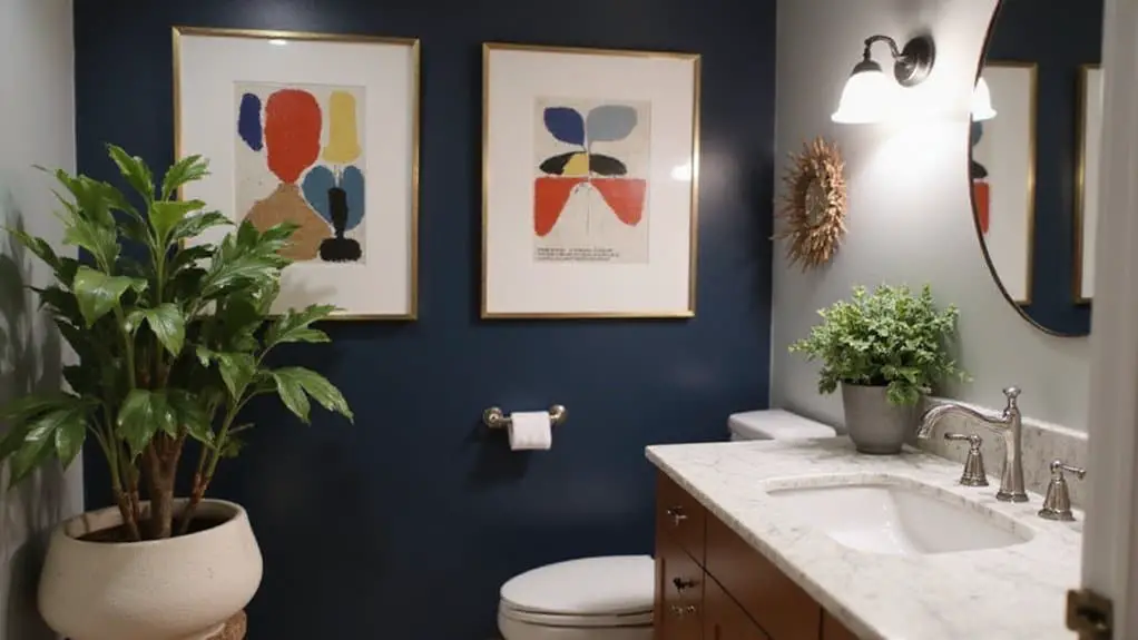 art enhances bathroom atmosphere