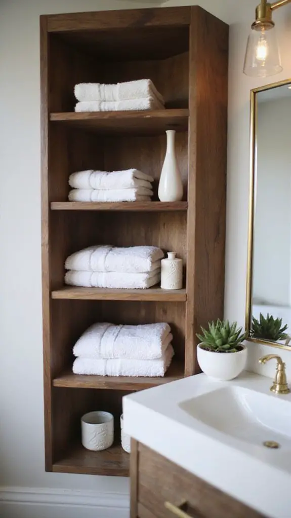 open shelving for organization