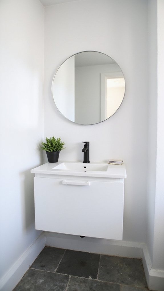 minimalist half bathroom design