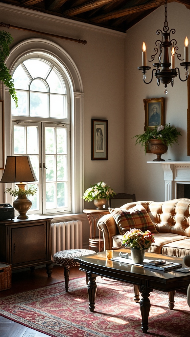 20 Whimsical Ideas for a Romantic Vintage Living Room - 3. Antique Furniture Finds: Scour Flea Markets for Gems
