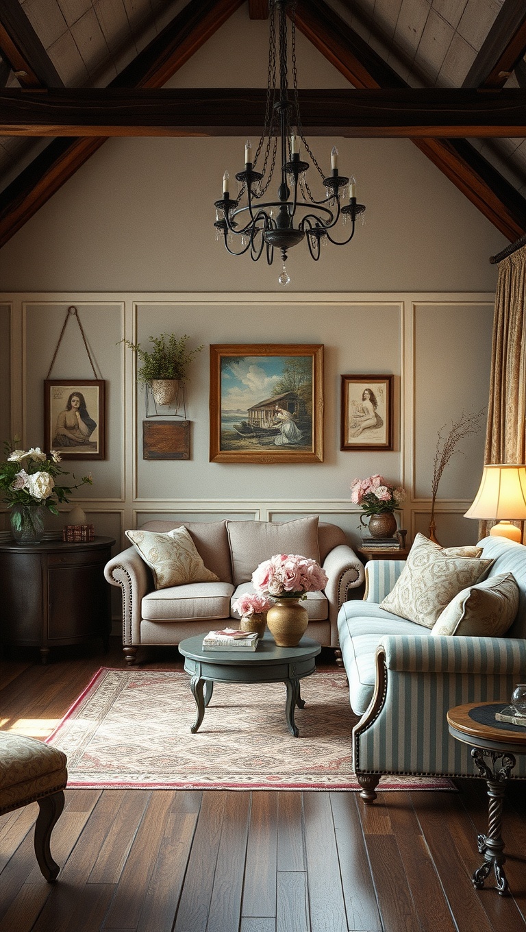 20 Whimsical Ideas for a Romantic Vintage Living Room - 13. Shabby Chic Decor: Embrace Imperfections
