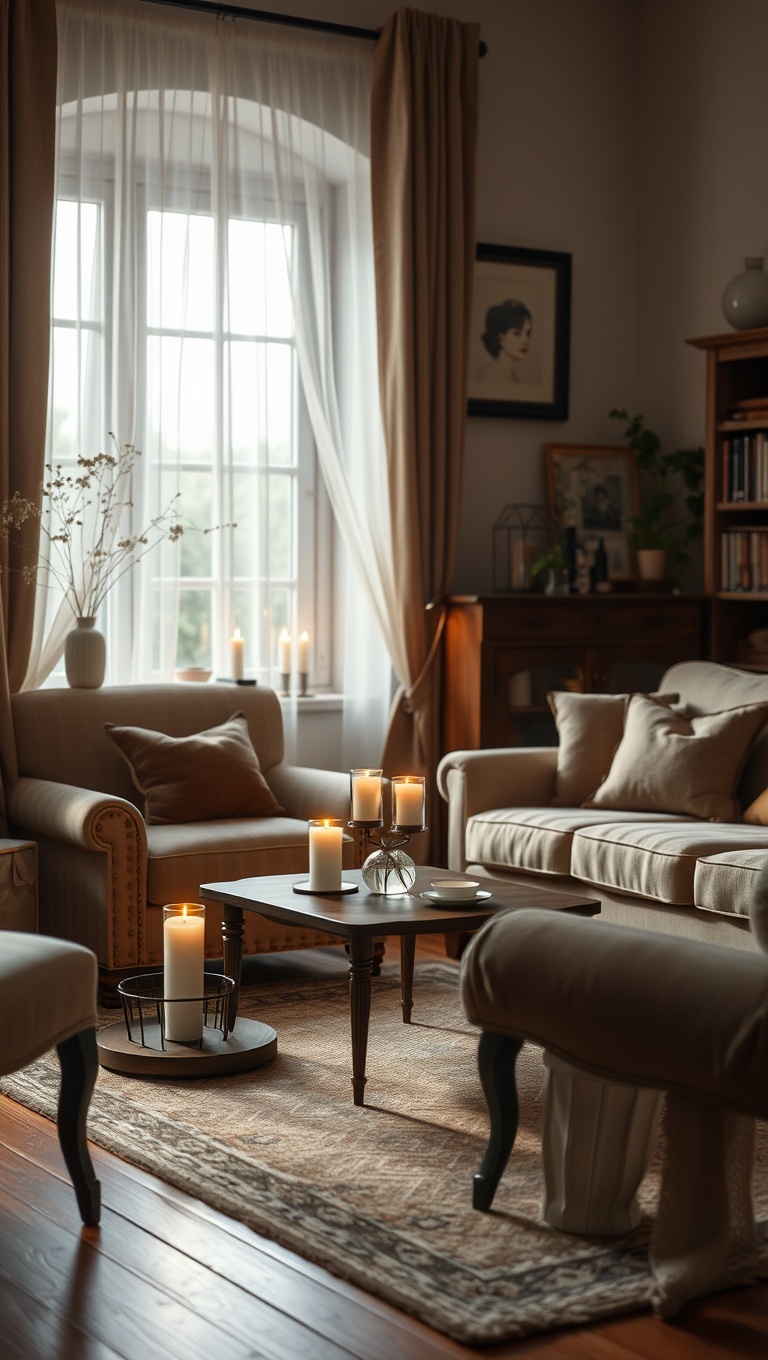 20 Whimsical Ideas for a Romantic Vintage Living Room - 20. Nostalgic Scent: Use Candles or Potpourri for Atmosphere
