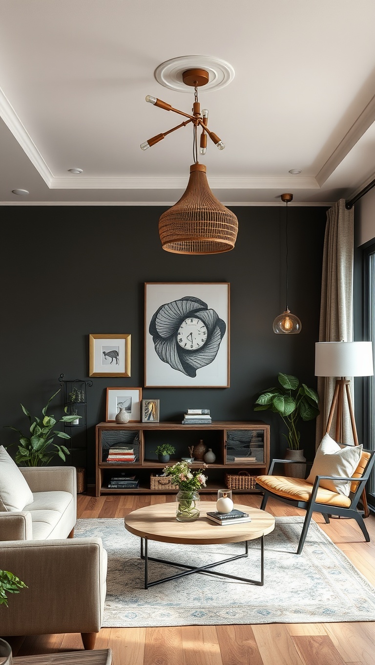 20 Creative Ideas for a Stunning Artisanal Living Room - 13. Handcrafted Lighting Fixtures to Brighten Up