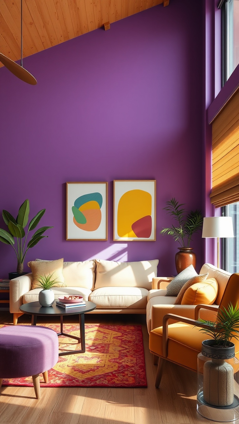 20 Vibrant Ideas for a Colorful Eclectic Living Room - 20. Balance Brights with Neutrals