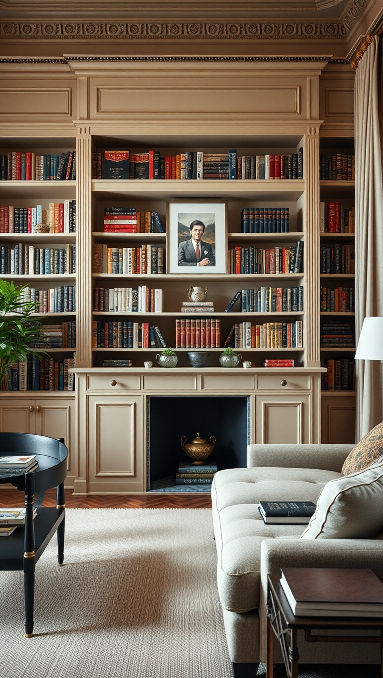 20 Fabulous Ideas to Inspire Your Classic European Living Room - 11. Showcase Books: Stylish Bookshelves and Stacks