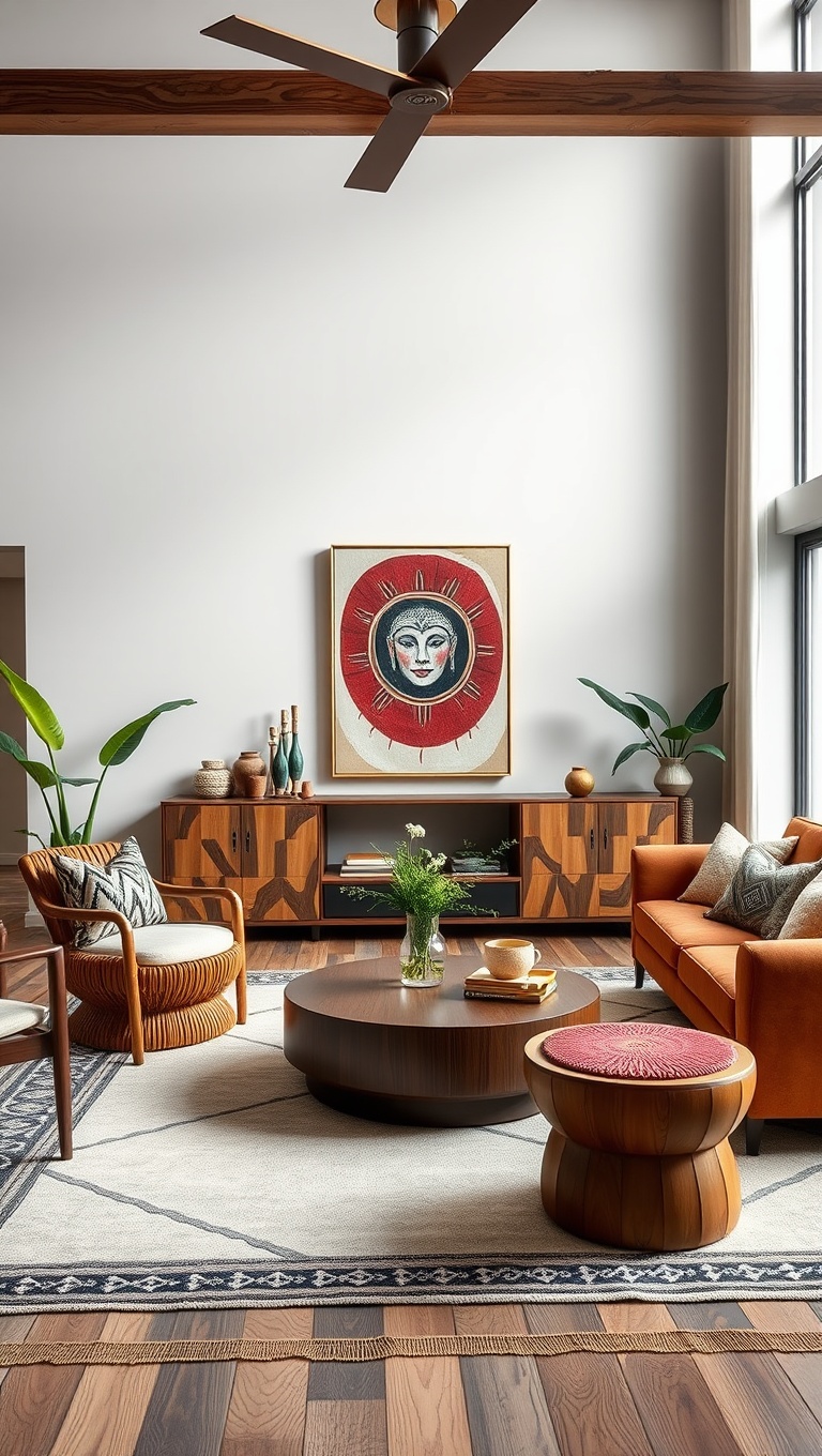 20 Stylish Ideas for a Modern Tribal Living Room - 13. Modern Furniture: Choose Clean Lines with a Twist