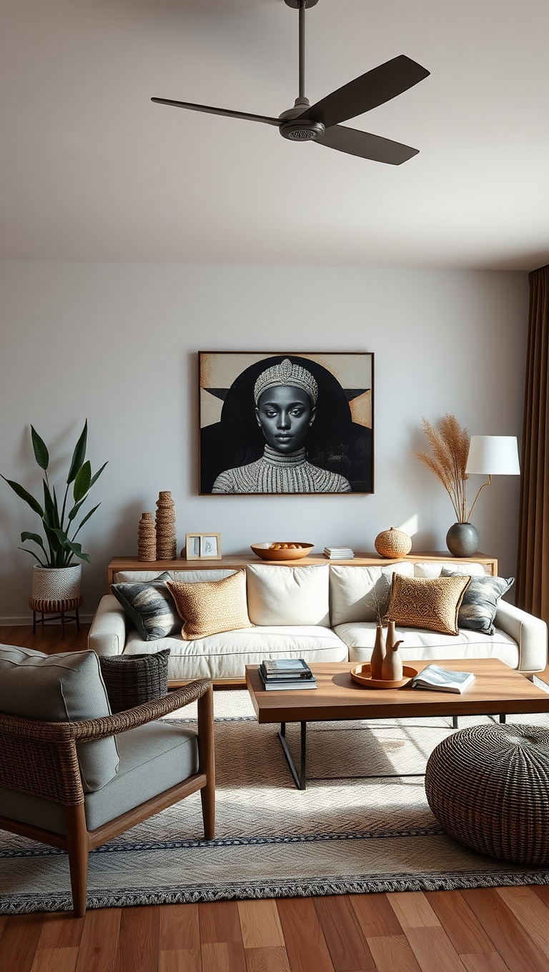 20 Stylish Ideas for a Modern Tribal Living Room - 17. Minimalist Approach: Less is More with Tribal Touches