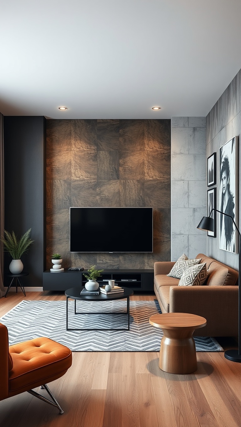 20 Fabulous Ideas for a Creative Modular Living Room - 7. Accent Walls: A Splash of Personality