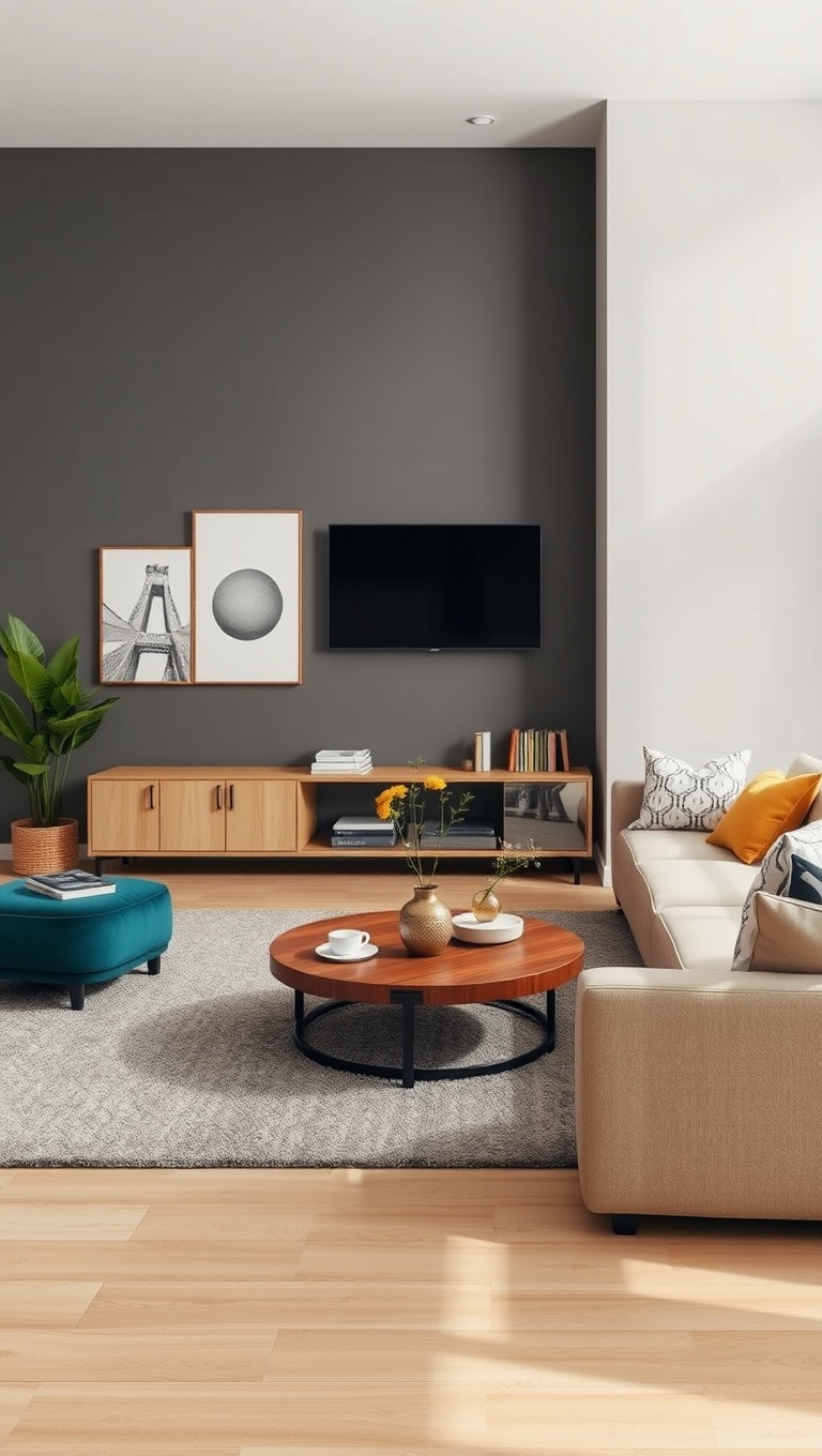 20 Fabulous Ideas for a Creative Modular Living Room - 5. Statement Rugs: Define Your Living Area