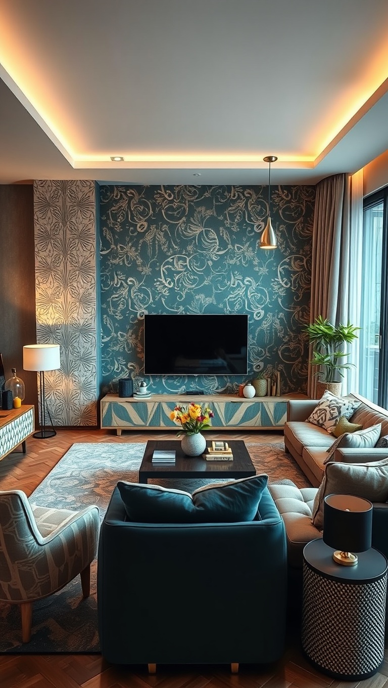 20 Fabulous Ideas for a Creative Modular Living Room - 20. Playful Patterns: Mix and Match with Style