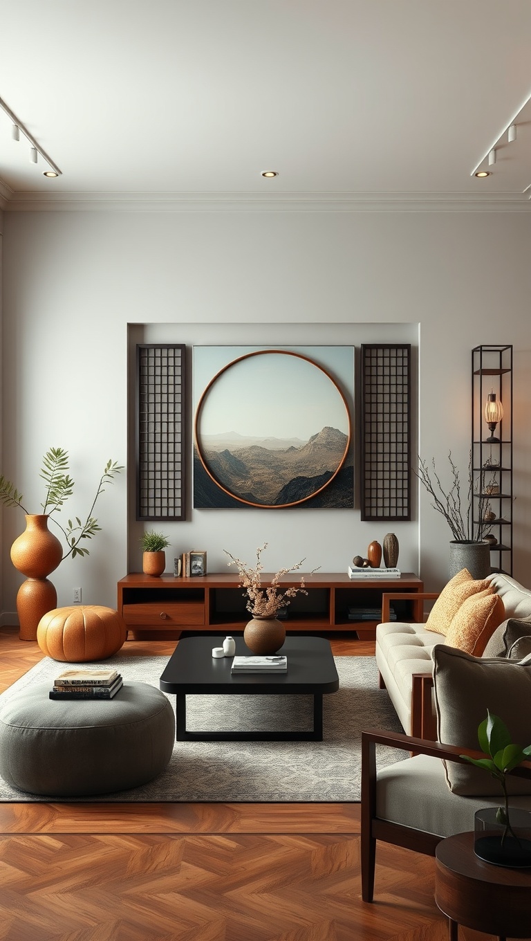 Minimalist Color Palette in Asian Living Room