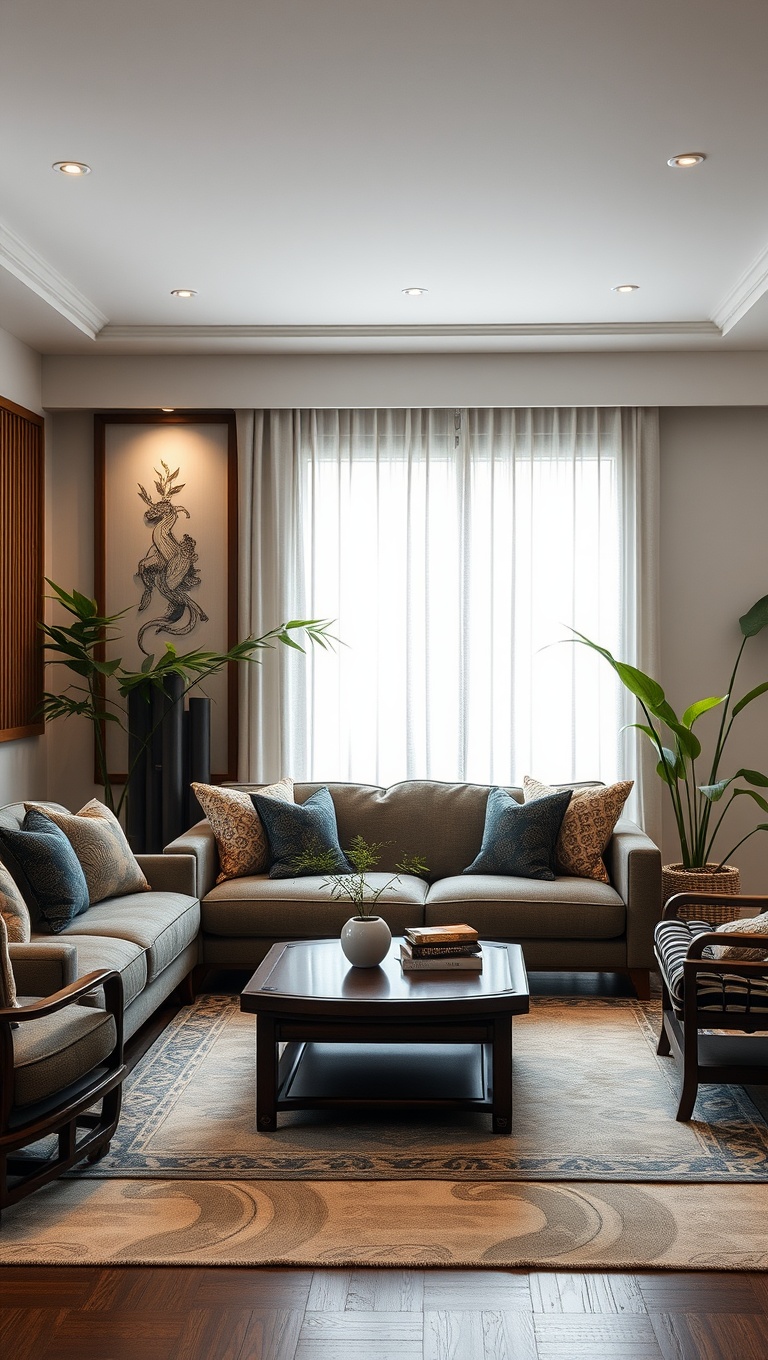 Bamboo Decor in Living Room
