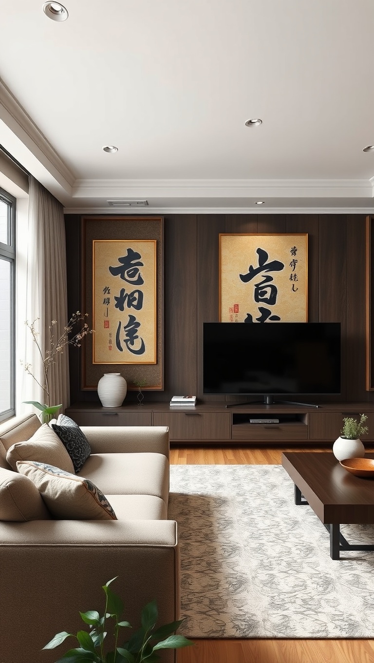 Calligraphy Art in Living Room