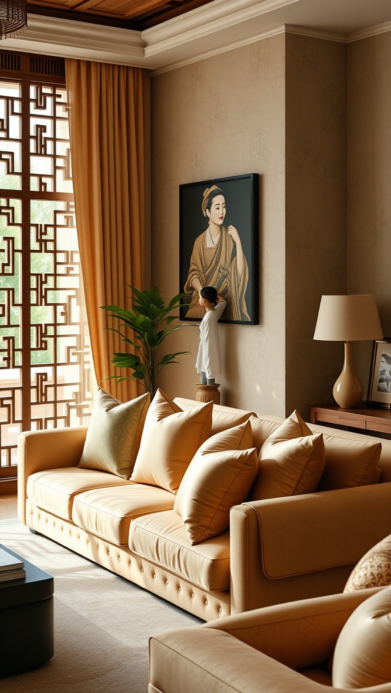 Silk Cushions in Living Room