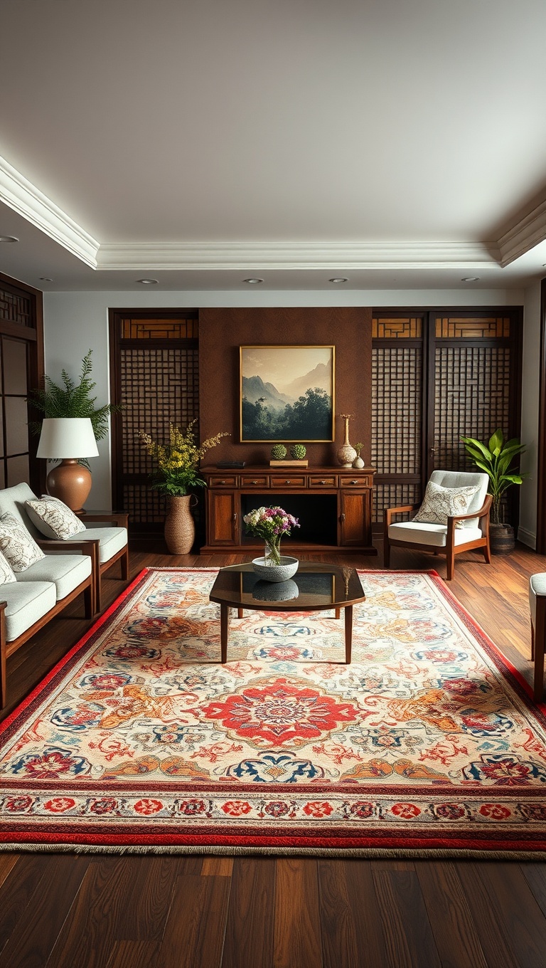 Asian-Inspired Rugs with Patterns