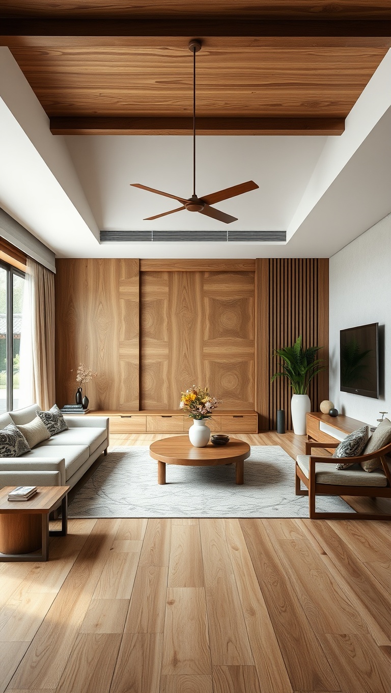 Natural Wood Finishes in Living Room