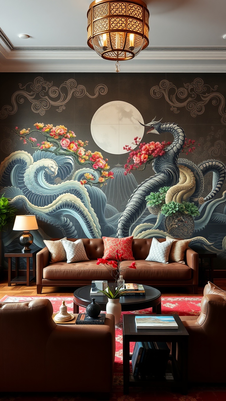 Asian-Inspired Wall Mural
