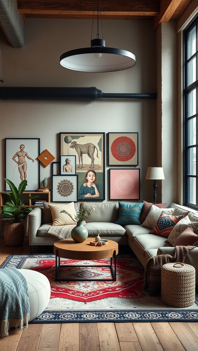 20 Artsy Loft Living Room Ideas to Inspire Your Creative Space - 8. Handmade Crafts as Decorative Pieces