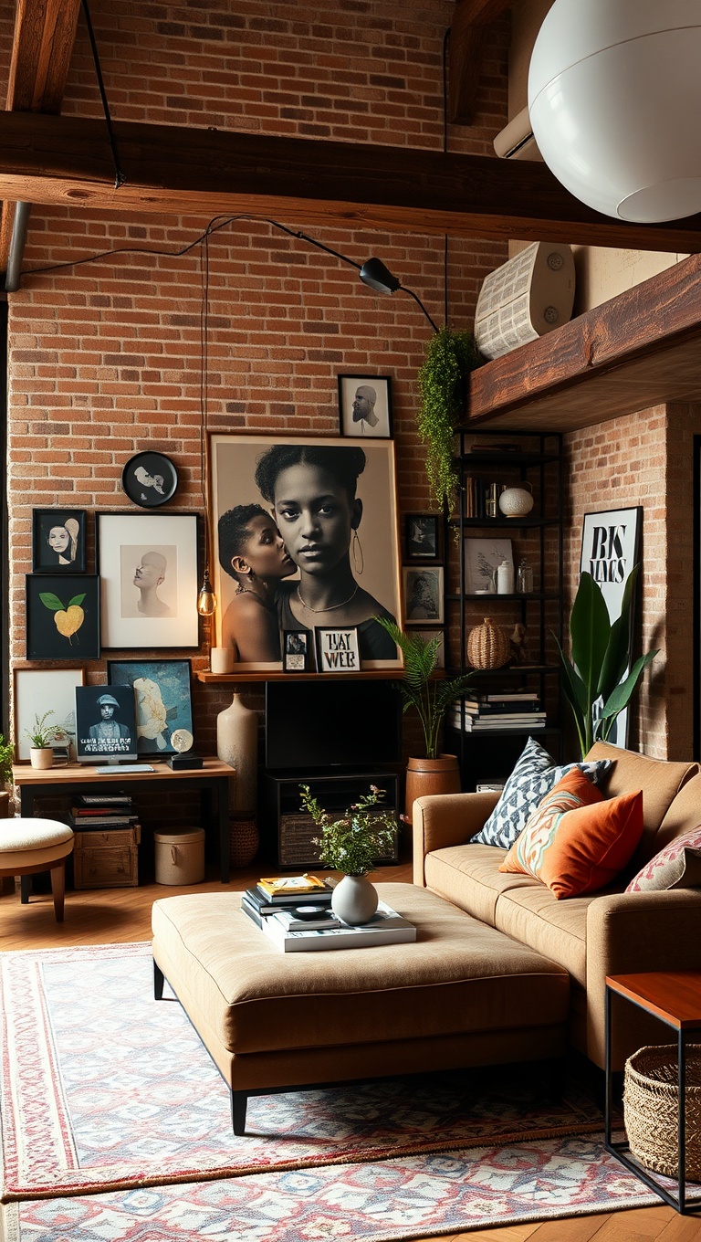 20 Artsy Loft Living Room Ideas to Inspire Your Creative Space - 20. Artful Accessories to Tie it All Together