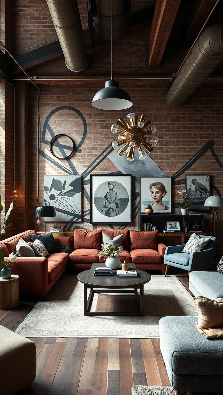 20 Artsy Loft Living Room Ideas to Inspire Your Creative Space - 17. Layering Textures for a Cozy Feel