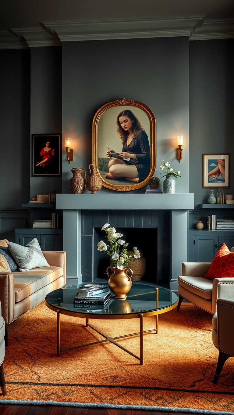 20 Sparkling Ideas to Create Your Vintage Glam Living Room - 7. Chic Coffee Tables: Where Function Meets Glam